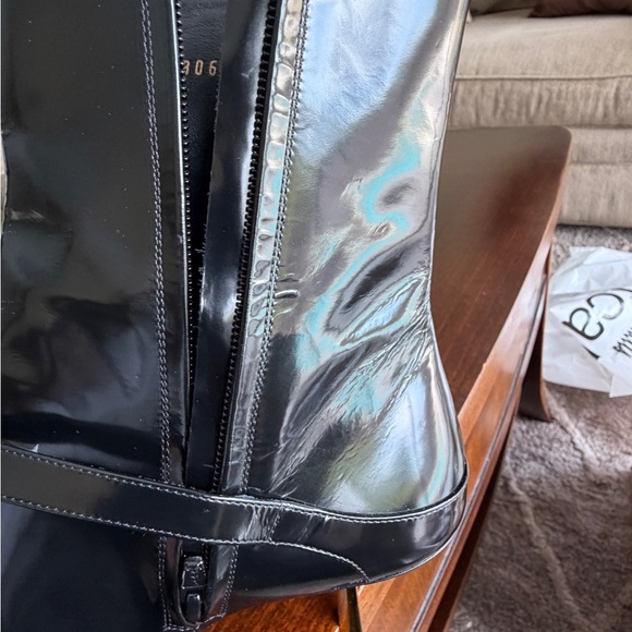 Saint Laurent Black Patent  Lee Pointed Toe Ankle Boots Accents NWT - Picture 9 of 16